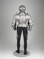 Three-Quarter Armor, Pauldrons and vambraces attributed to Kolman Helmschmid (German, Augsburg 1471–1532), Steel, leather, German, Augsburg