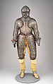 Armor for a Member of the Barberini Family, Steel, gold, silver, brass, textile, leather, armor, Italian, Milan; spurs, French