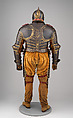 Field Armor of King Henry VIII 
of England (reigned 1509–47), Steel, gold, textile, 
leather, Italian, Milan or Brescia