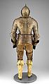 Armor for Heavy Cavalry, Steel, gold, leather, textile, French