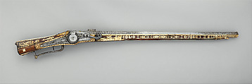 Combination Wheellock Matchlock Gun, Steel, wood (walnut), staghorn, brass, German