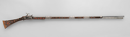 Miquelet Gun of Ali Pasha, Wood, steel, silver, coral, Algerian
