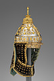 Ceremonial Helmet, Steel, copper, gold, silk, metallic thread, Chinese