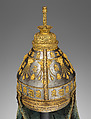 Ceremonial Helmet, Steel, copper, gold, silk, metallic thread, Chinese