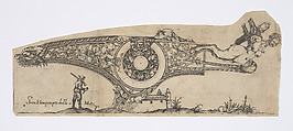 Etching of Firearm Ornament, Jean Henequin  French, Ink, paper, French, Metz