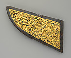 Crinet Plate (Neck Defense) for Ceremonial Horse Armor, Iron, gold, Tibetan