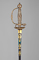 Smallsword, Steel, silver, gold, wood, textile, French