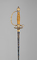 Smallsword, Steel, gold, wood, textile, French