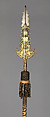 Three Partisans Carried by the Bodyguard of Louis XIV (1638–1715, reigned from 1643), 14.25.454 designed by Jean Berain (French, Saint-Mihiel 1640–1711 Paris), Steel, gold, wood, textile, brass, French, Paris