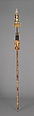 Three Partisans Carried by the Bodyguard of Louis XIV (1638–1715, reigned from 1643), 14.25.454 designed by Jean Berain (French, Saint-Mihiel 1640–1711 Paris), Steel, gold, wood, textile, brass, French, Paris
