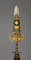 Partisan Carried by the Bodyguard of Louis XIV (1638–1715, reigned from 1643), Inscription probably refers to Bonaventure Ravoisie (French, Paris, recorded 1678–1709), Steel, gold, wood, textile, brass, French, Paris