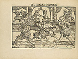 Gründtliche Beschreibung der freyen ritterlichen unnd adelichen Kunst des Fechtens in allerley gebreuchlichen Wehren mit vil schönen und nützlichen Figuren gezieret und fürgestellet (A Thorough Description of the Free Knightly and Noble Art of Fencing, in All the Typical Guards, Adorned and Arranged with Many Beautiful and Useful Figures), Joachim Meyer (German, active 16th–17th century), Ink, paper, German, Strasbourg