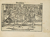 Gründtliche Beschreibung der freyen ritterlichen unnd adelichen Kunst des Fechtens in allerley gebreuchlichen Wehren mit vil schönen und nützlichen Figuren gezieret und fürgestellet (A Thorough Description of the Free Knightly and Noble Art of Fencing, in All the Typical Guards, Adorned and Arranged with Many Beautiful and Useful Figures), Joachim Meyer (German, active 16th–17th century), Ink, paper, German, Strasbourg