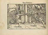 Gründtliche Beschreibung der freyen ritterlichen unnd adelichen Kunst des Fechtens in allerley gebreuchlichen Wehren mit vil schönen und nützlichen Figuren gezieret und fürgestellet (A Thorough Description of the Free Knightly and Noble Art of Fencing, in All the Typical Guards, Adorned and Arranged with Many Beautiful and Useful Figures), Joachim Meyer (German, active 16th–17th century), Ink, paper, German, Strasbourg