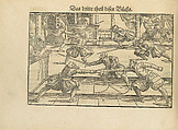 Gründtliche Beschreibung der freyen ritterlichen unnd adelichen Kunst des Fechtens in allerley gebreuchlichen Wehren mit vil schönen und nützlichen Figuren gezieret und fürgestellet (A Thorough Description of the Free Knightly and Noble Art of Fencing, in All the Typical Guards, Adorned and Arranged with Many Beautiful and Useful Figures), Joachim Meyer (German, active 16th–17th century), Ink, paper, German, Strasbourg