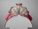 Saddle, Wood, textile, iron, linen, leather, steel, gold, silver, Italian, Milan