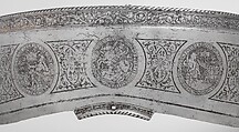 Cantle Plate, Steel, gold, Italian, possibly Milan
