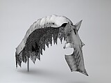Shaffron (Horse's Head Defense), Attributed to Romain des Ursins (Italian, Milan, recorded in Lyon 1493–95), Steel, textile, Franco-Italian