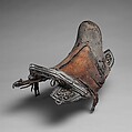 Saddle, Iron, gold, silver, copper, leather, wood, textile, Eastern Tibetan or Chinese