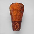 Three Forearm Guards for the Left Arm, Leather, shellac, gold, pigments, Tibetan or Mongolian