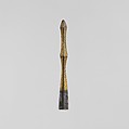Miniature Votive Spearhead or Arrowhead, Iron, gold, silver, Tibetan