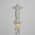 Sword with Scabbard, Steel, jade, bronze, sharkskin, textile, wood, gold, Chinese