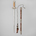Sword with Scabbard, Steel, ivory (elephant's tooth), silver, pearl shell, wood, probably Chinese or Vietnamese