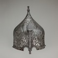 Turban Helmet, Steel, iron, silver, Turkish, in the style of Turkman armor