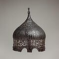 Turban Helmet, Steel, gold, silver, Iranian