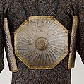 Cuirass (<i>Char-aina</i>), Steel, iron, gold, leather, textile (wool), Persian, Safavid