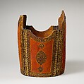 Cuirass, Leather, lacquer, pigment, iron, copper alloy, gold, Iranian