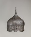 Turban Helmet, Steel, silver, copper alloy, Turkish or Iranian, in the style of Turkman armor