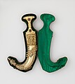 Dagger (Jambiya) with Scabbard and Fitted Storage Case, Steel, silver, wood, textile, gold, Arabian, Medina