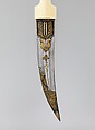 Dagger (Jambiya) with Scabbard, Steel, ivory, wood, silver, gold, rubies, emeralds, hilt and scabbard, Arabian, Jedda; blade, Iranian or Turkish