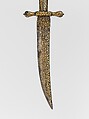 Dagger with Sheath, Steel, iron, wood, leather, gold, blade, Turkish; hilt and scabbard, European, possibly Italian