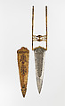Dagger (Katar) and Sheath, Steel, leather, gold, Indian, Mughal
