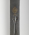 Sword (Kaskara), Steel, copper alloy, wood, leather, gold, hilt, Sudanese; blade, Iranian