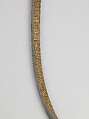 Saber, Steel, jade (nephrite), gold, blade, possibly Iranian; guard and decoration on blade, Turkish; grip, Indian