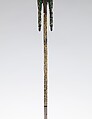 Saber (Talwar) with Scabbard, Steel, silver, diamonds enamel, leather, Indian