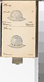 Memorandum Book Showing Colored Sketches Mostly of European Helmets, William Burges (1827–1881), Paper, leather, silver, British