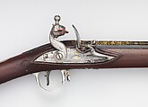 Flintlock Blunderbuss, Steel, wood, silver, gold, copper alloy, Indian, Mysore, Srirangapatna