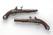 Pair of Snaphaunce Pistols, Wood (walnut), steel, Italian, Bologna