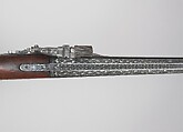 Flintlock Gun, Iron, wood (likely mahogany), silver, brass, ivory, Sri Lankan