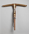 Crossbow of Count Ulrich V of Württemberg (1413–1480), Attributed to Heinrich Heid von Winterthur (probably Swiss, active Stuttgart, recorded 1453–1460), Wood (European hornbeam), horn, animal sinew, staghorn, birch bark, iron alloy, copper alloy, pigment, German, probably Stuttgart