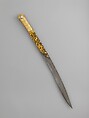 Short Sword (Yatagan) from the Court of Süleyman the Magnificent (reigned 1520–66), Workshop of Ahmed Tekelü (possibly Iranian, active Istanbul, ca. 1520–30), Steel, gold, ivory (walrus), silver, turquoise, pearls, rubies, Turkish, Istanbul