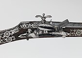 Miquelet Rifle of Ali Pasha, Steel, wood, silver, copper alloy, textile, lock and stock, Algerian; barrel, European