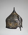 Turban Helmet, Steel, iron, silver, copper alloy, Western Iranian, in the style of Turkman armor
