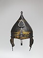 Helmet, Steel, iron, gold, silver, copper alloy, Turkish, probably Istanbul