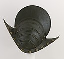 Comb Morion, Steel, brass, leather, German, possibly Brunswick