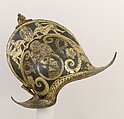 Burgonet of the Guard of Pope Julius III, Steel, gold, brass, Italian, Brescia